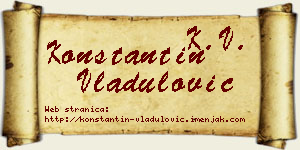 Konstantin Vladulović vizit kartica